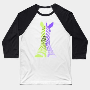 Colourful zebra digital illustration Baseball T-Shirt